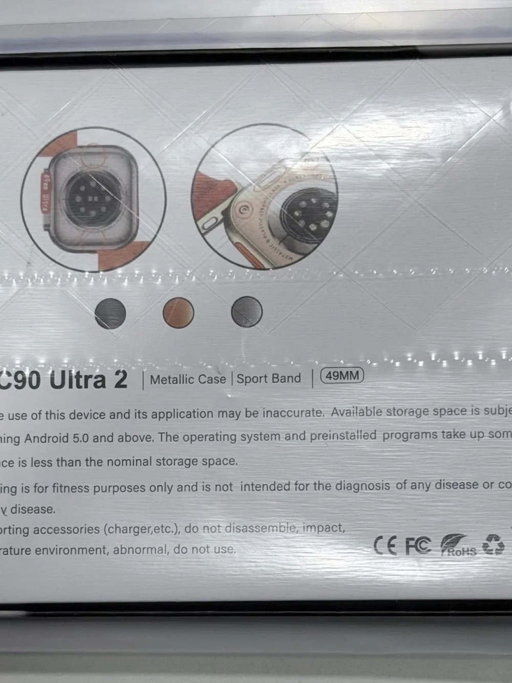 C90 Ultra 2 Smartwatch - Silver with Black Band